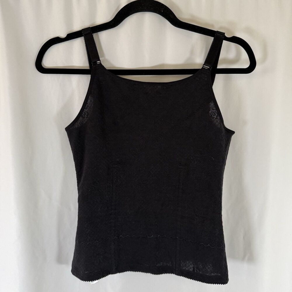Wacoal Shapewear Tank Top Women's 76 Black Hook and Eye Back Adjustable Straps